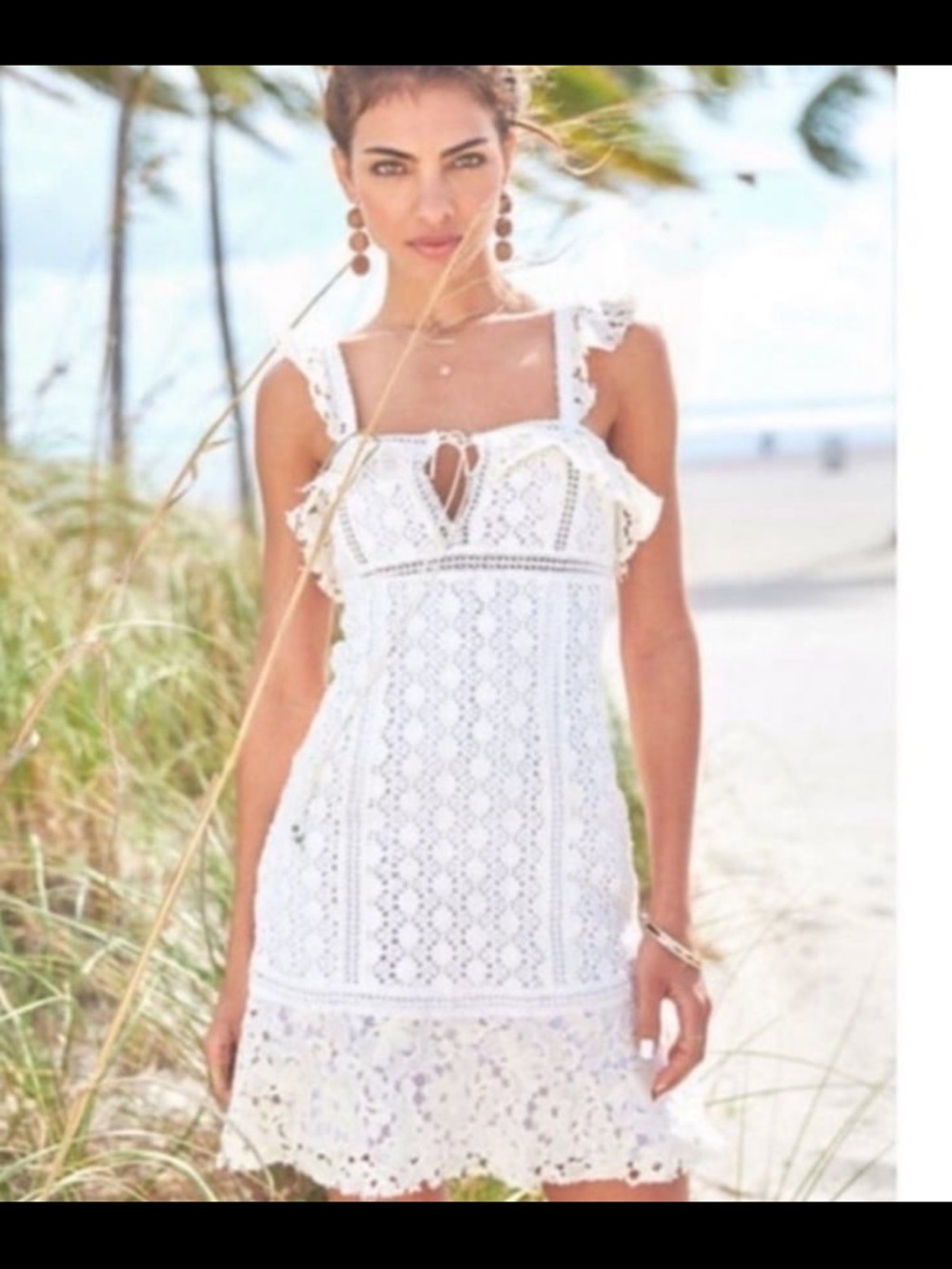 Free People Ivory Crochet Mini Dress
